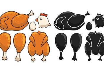 Free Cartoon Chicken Vectors - vector gratuit #147227